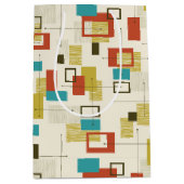 Elegant Midden-Eeuw kleurrijk geometrisch patroon Medium Cadeauzakje (Voorkant)