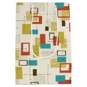 Elegant Midden-Eeuw kleurrijk geometrisch patroon Medium Cadeauzakje (Achterkant)