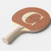 Elegant midden eeuw modern monogram Bleek Roos Tafeltennisbatje (Voorkant Gekanteld)