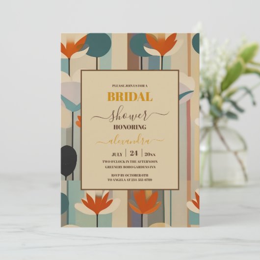 Elegant Midden-eeuws bloemig Vrijgezellenfeest Kaart (Staand voorkant)