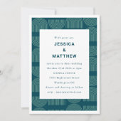 Elegant middeneeuwse moderne Blauwgroen unieke bru Kaart (Voorkant)