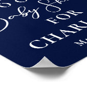 Elegant Midnight Blue Baby shower gepersonaliseerd Poster (Hoek)