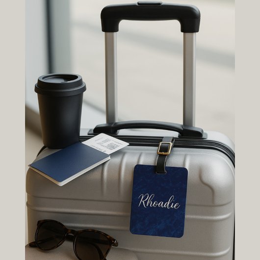 Elegant Midnight Blue Bagagelabel
