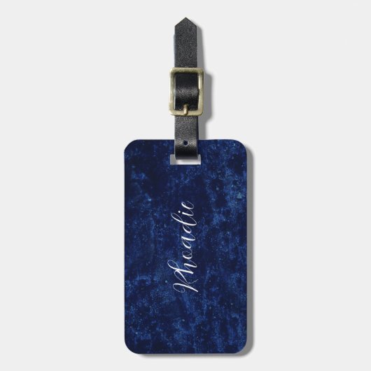 Elegant Midnight Blue Bagagelabel (Voorkant verticaal)