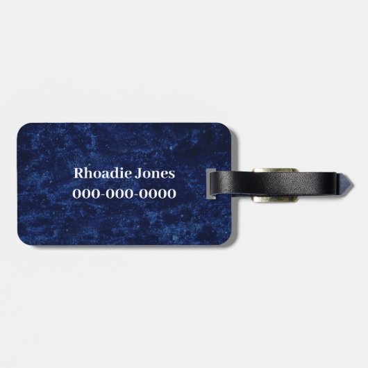 Elegant Midnight Blue Bagagelabel (Achterkant horizontaal)