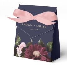 Elegant Midnight Blue Bourgondië Bloemenbruiloft