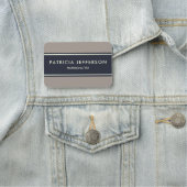 Elegant Midnight Blue & Earthy Brown: Modern Badge (In situ)