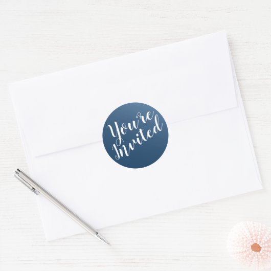 Elegant Midnight Blue Envelope Seals Ronde Sticker (Envelop)
