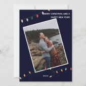 Elegant Midnight Blue Merry en Bright Lights Feestdagenkaart (Achterkant)