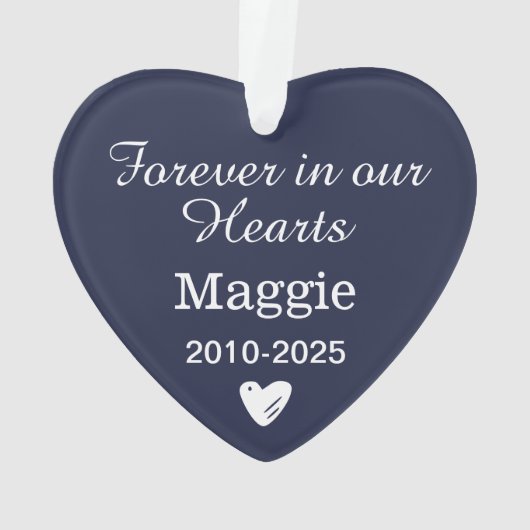 Elegant Midnight Blue Pet Memorial Photo Keepomwil Ornament (achterkant)