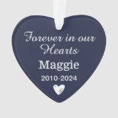 Elegant Midnight Blue Pet Memorial Photo Keepomwil Ornament (achterkant)