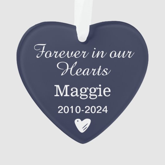 Elegant Midnight Blue Pet Memorial Photo Keepomwil Ornament (achterkant)