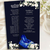 Elegant Midnight Blue Quinceanera Tiara en Rozen Programmakaart