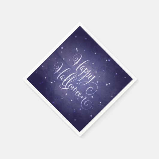 Elegant Midnight Blue Stars Happy Halloween Servetten (Hoek)