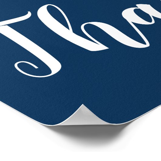 Elegant Midnight Blue Unplugged Weddenbord Poster (Hoek)