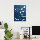 Elegant Midnight Blue Unplugged Weddenbord Poster (Thuiskantoor)