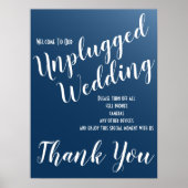 Elegant Midnight Blue Unplugged Weddenbord Poster (Voorkant)