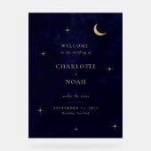 Elegant Midnight Celestial Wedding Welcome Acryl Bord (Voorkant)