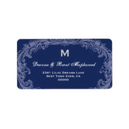 Elegant Midnight  Monogram B454 Etiket