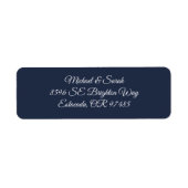 Elegant Midnight Navy Blue Return Address Etiket (Voorkant)