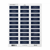 Elegant Midnight Navy Blue Return Address Etiket (Full Sheet)