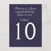 Elegant Midnight & White Trouwtafel Nummer Kaart (Voorkant)