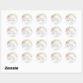 Elegant Midzomer Waterverf Floral Wedding Ronde Sticker (Vel)
