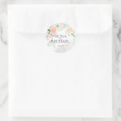 Elegant Midzomer Waterverf Floral Wedding Ronde Sticker (Tas)