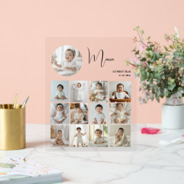 Elegant Mijn eerste jaar Collage Custom Photo Acryl Bord