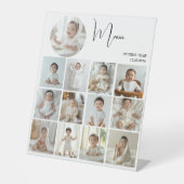 Elegant Mijn eerste jaar Collage Custom Photo Reclamebord Met Voetstuk (Voorkant)