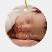 Elegant mijn eerste kerst Baby foto Keramisch Ornament (Voorkant)