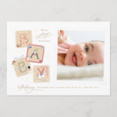 Elegant Mijn Eerste Vrolijke Kerstmis Foto Baby Ge Feestdagenkaart (Voorkant)