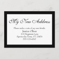 Elegant mijn nieuwe adres grenst aan zwart op wit
