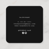 Elegant mijnenblauw en zwarte schaar vierkante visitekaartje (Achterkant)