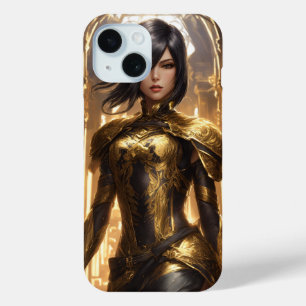 Elegant Mikasa Ackerman - Goud & Zwart ingewikkeld iPhone 15 Case