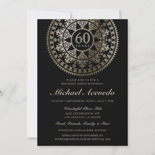 Elegant Milestone Birthday Invitations Gold Foil Kaart (Voorkant)