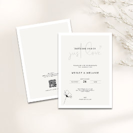 Elegant Mimimal Flower Nothing Fancy Wedding Kaart