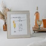 Elegant Mimosa Bar Party Teken Poster<br><div class="desc">Dit is een elegante mimosa bar teken met een serif lettertype en swooping kalligrafie lettertype. Bewerk alle woorden behalve de woorden "mimosa", "bar" en "genieten" op dit minimalistische barteken. Alle lettertypekleuren kunnen ook worden bewerkt. // Voor overeenkomende design, zoek OLIVIA in de Sincerely By Nicole Zazzle winkel. * Als u...</div>