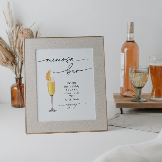 Elegant Mimosa Bar Party Teken Poster