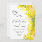 Elegant Mimosa Floral Wedding Kaart (Voorkant)