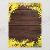 Elegant Mimosa Flowers Wedding Menu (Achterkant)