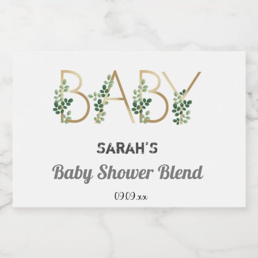 Elegant Mini Baby Slogan Baby shower Sparkling Wijnetiket (Enkel label)