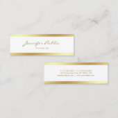 Elegant mini Calligrafie-script Gold Clean Design Mini Visitekaartje (Voorkant / Achterkant)