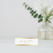 Elegant mini Calligrafie-script Gold Clean Design Mini Visitekaartje (Staand voorkant)