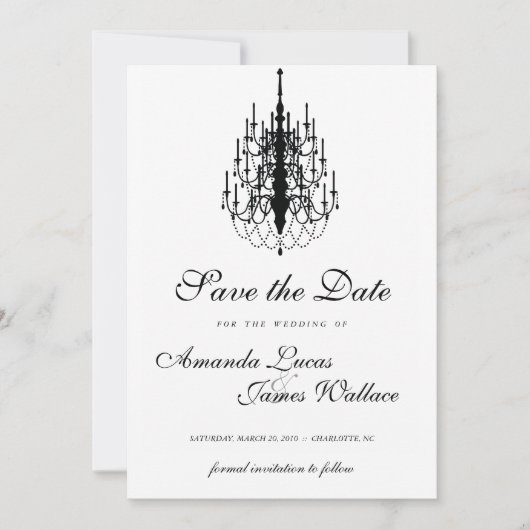 elegant mini chandelier slaat de datum op save the date (Voorkant)