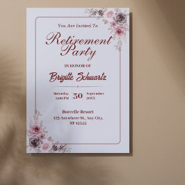 Elegant & Minialist Foto Pensioenpartij Uitnodigen Feestdagenkaart