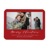 Elegant miniem foto-collage kerstscript magneet (Horizontaal)