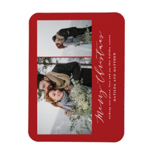 Elegant miniem foto-collage kerstscript magneet