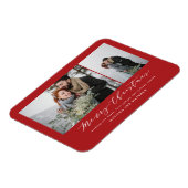 Elegant miniem foto-collage kerstscript magneet (Linkerzijde)