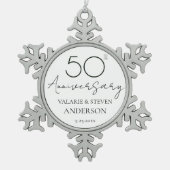Elegant minimaal 50e Jubileum bruiloft Tin Sneeuwvlok Ornament (Voorkant)